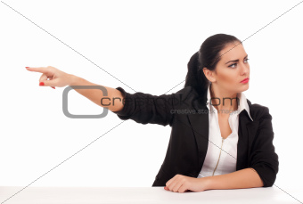 Angry business woman firing someone