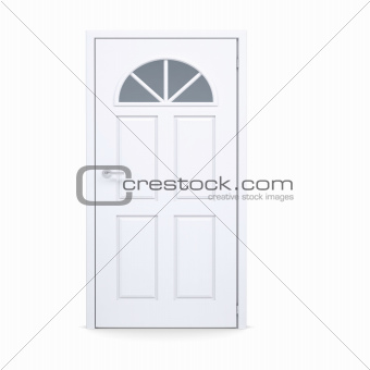 Closed white door