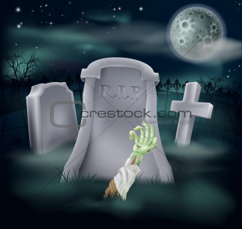 Zombie grave illustration