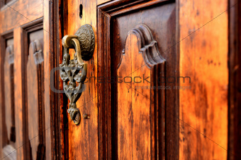 Brass gate with door knocker istanbul Turkey