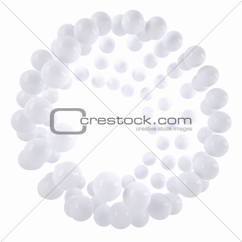 Abstract frame of white beads