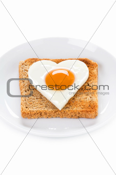heart shaped egg on toast