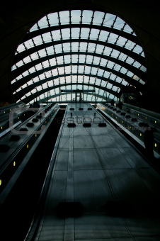 Canary Wharf tube station escalators