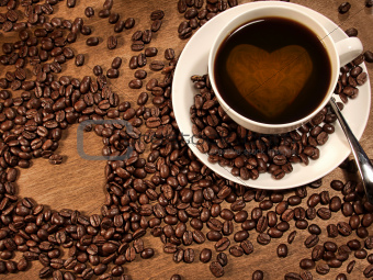 coffee beans and love