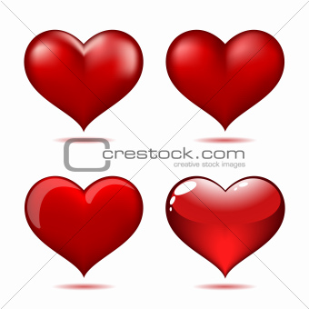 Set of Big Red Hearts