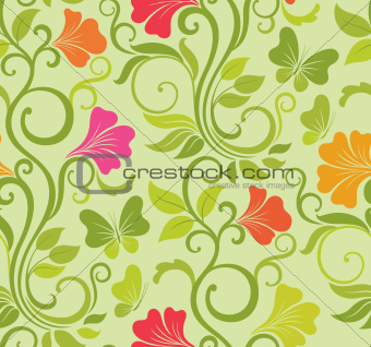 Floral vector seamless background