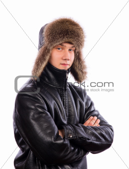 Young man dressed for winter 