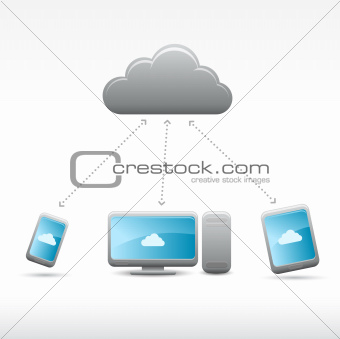 Vector cloud computing icons 