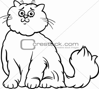 persian cat cartoon coloring page