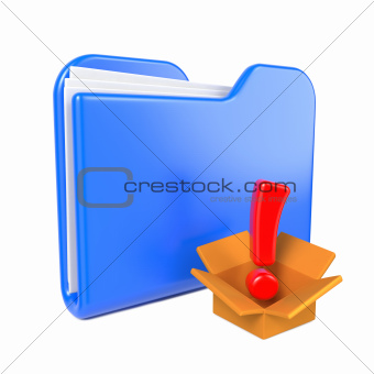 Blue Folder with Red Exclamation Sign.