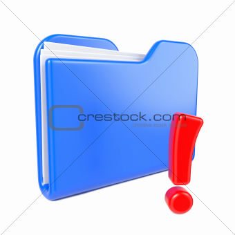 Blue Folder with Red Exclamation Sign.