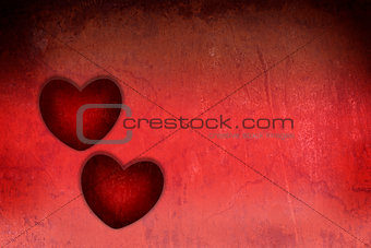 Heart two red grunge textured for Valentine