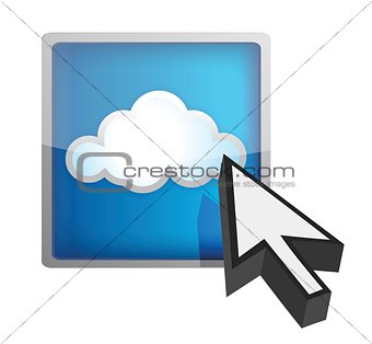 Blue cloud computing icon