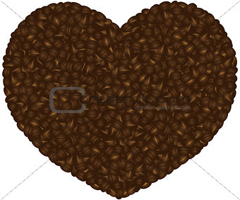Coffee Beans Heart Background Illustration