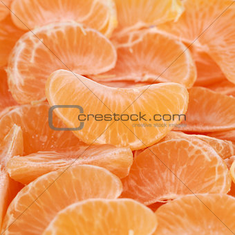 Tangerines sliced in pieces