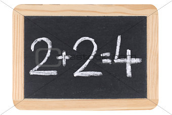 Mathematics on a blackboard or chalkboard