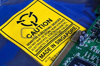 Electrostatic Warning Label and Computer Circuit board