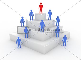 Social hierarchy. Concept 3D illustration.