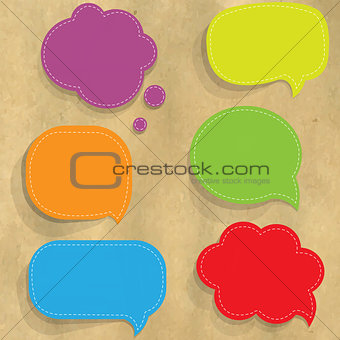 Cardboard Structure With Color Paper Speech Bubbles