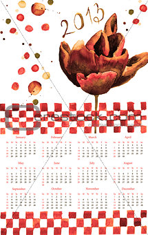 Template for calendar for 2013