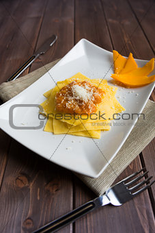 Pasta with pumpkin