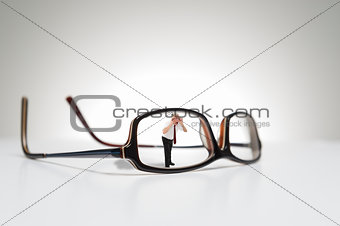 Conceptual photograph of life size glasses