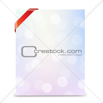 Banner With Red Ribbon And Bokeh