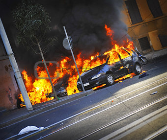 Burning Cars
