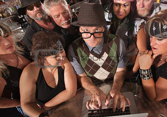 Computer Geek with Biker Gang
