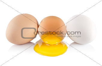 Eggs and yellow yolk