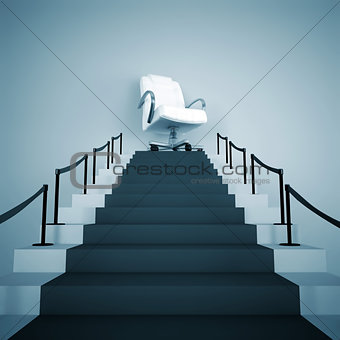 upwards stairs and modern armchair in the end of a way