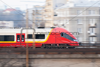 Speeding Train, Warsaw, Poland.
