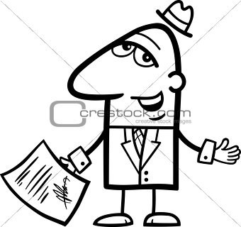 man with signed contract cartoon