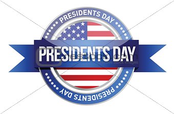 presidents day. us seal and banner