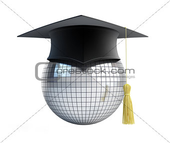 disco ball school graduation cap