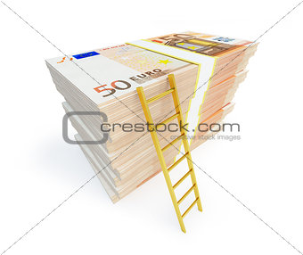 Ladder On Stack From Packs Of Euro