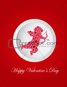 Valentines Day Cupid Dots Greeting Card