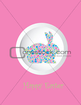  Bunny Rabbit Pastel Dots Greeting Card