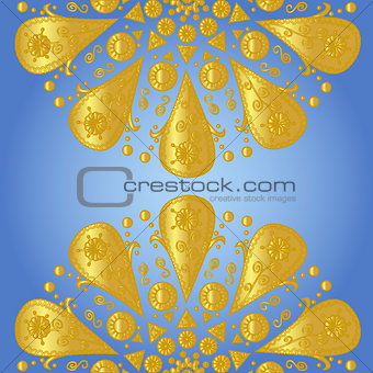 Blue background with ornamental lace