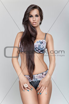 attractive girl in lingerie
