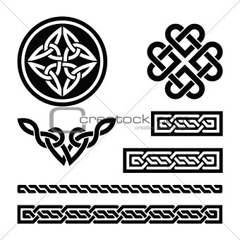 Celtic knots, braids and patterns - vector
