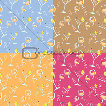 seamless background with coctails