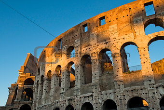 magnificent Colosseum in the first rays of sun