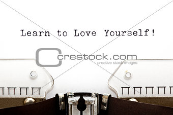 Typewriter Learn To Love Yourself
