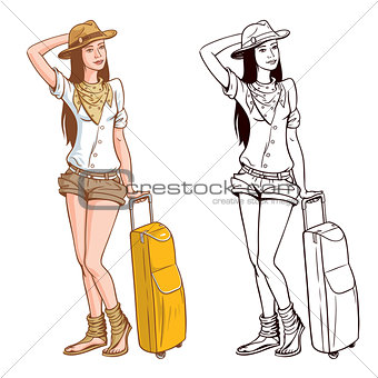 Tourist Woman With A Bag