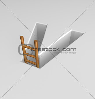 letter v and ladder
