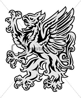 Griffin on white background