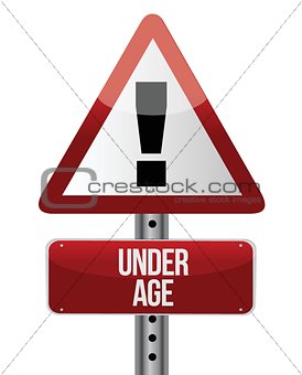 road traffic sign with an under age