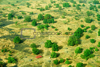 Aerial view of landscape in South Sudan