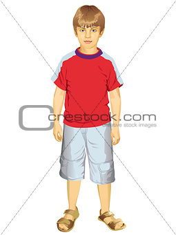 Full Length Portrait Of A Little Boy Standing